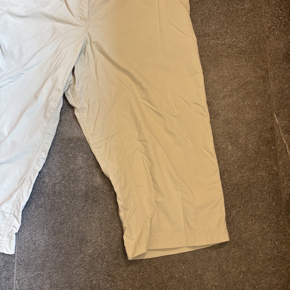 LL Bean Pants Womens 18R Tan Capri Nylon Stretch Mid Rise Hiking Ripstop See Pic - Picture 10 of 16